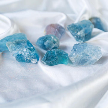 Blue fluorite raw stone